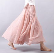 Véronique Blanchard | Blue Flowy Linen Maxi Skirt
