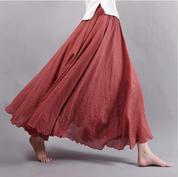 Véronique Blanchard | Blue Flowy Linen Maxi Skirt