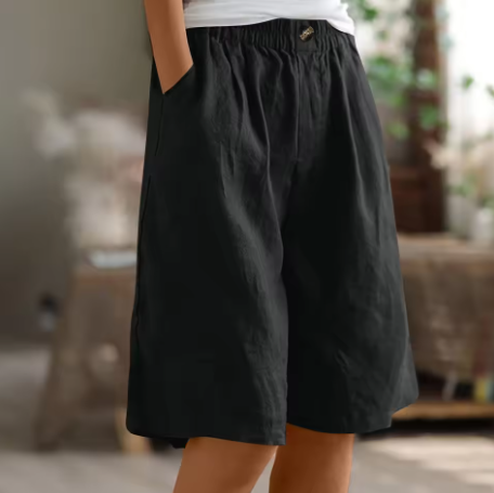 Genevra Holloway | Olive Green Linen Comfort Shorts
