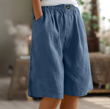 Genevra Holloway | Olive Green Linen Comfort Shorts