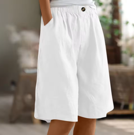 Genevra Holloway | Olive Green Linen Comfort Shorts