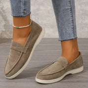 Séraphine Wentworth | Grey Suede Slip-On Loafers for Women