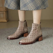 Rosetta Kingsford | Houndstooth Ankle Boots with Block Heel