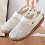 Théodore Blanchard | Beige Mesh Slip-On Clogs with Heel Strap
