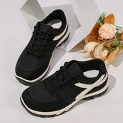 Philippa Davenport | Leather Patchwork Platform Sneakers in Khaki