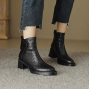 Rosetta Kingsford | Houndstooth Ankle Boots with Block Heel