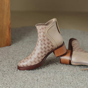Rosetta Kingsford | Houndstooth Ankle Boots with Block Heel