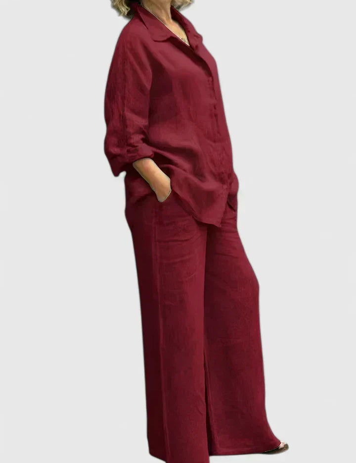Celestine Fairmont | Linen Two-Piece Set in Lilac