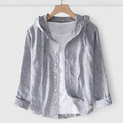 Camille Beaumont | Long Sleeve Hooded Blouse in White