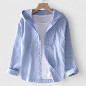 Camille Beaumont | Long Sleeve Hooded Blouse in White