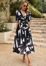 Clémence Fairholme | Floral Midi V-Neck Dress