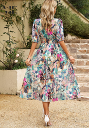 Clémence Fairholme | Floral Midi V-Neck Dress