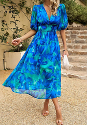Clémence Fairholme | Floral Midi V-Neck Dress