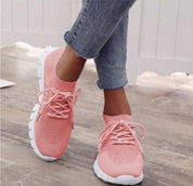 Florianne Wentcastle | Yellow Knit Mesh Lace-Up Lightweight Sneakers