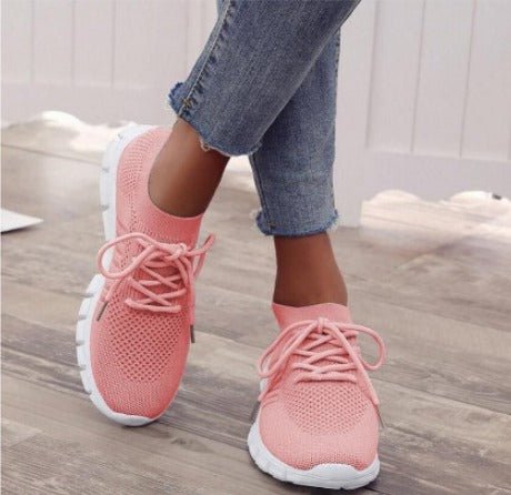 Florianne Wentcastle | Yellow Knit Mesh Lace-Up Lightweight Sneakers