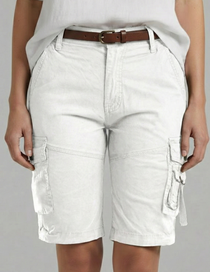 Brigitte Sancerre | Women's Olive Green Utility Cargo Shorts
