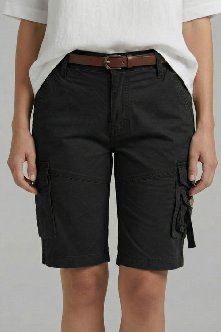 Brigitte Sancerre | Women's Olive Green Utility Cargo Shorts