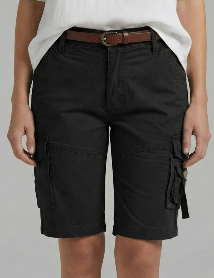 Brigitte Sancerre | Women's Olive Green Utility Cargo Shorts
