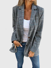 Isabelle Thornton | Grey Plaid Oversized Blazer