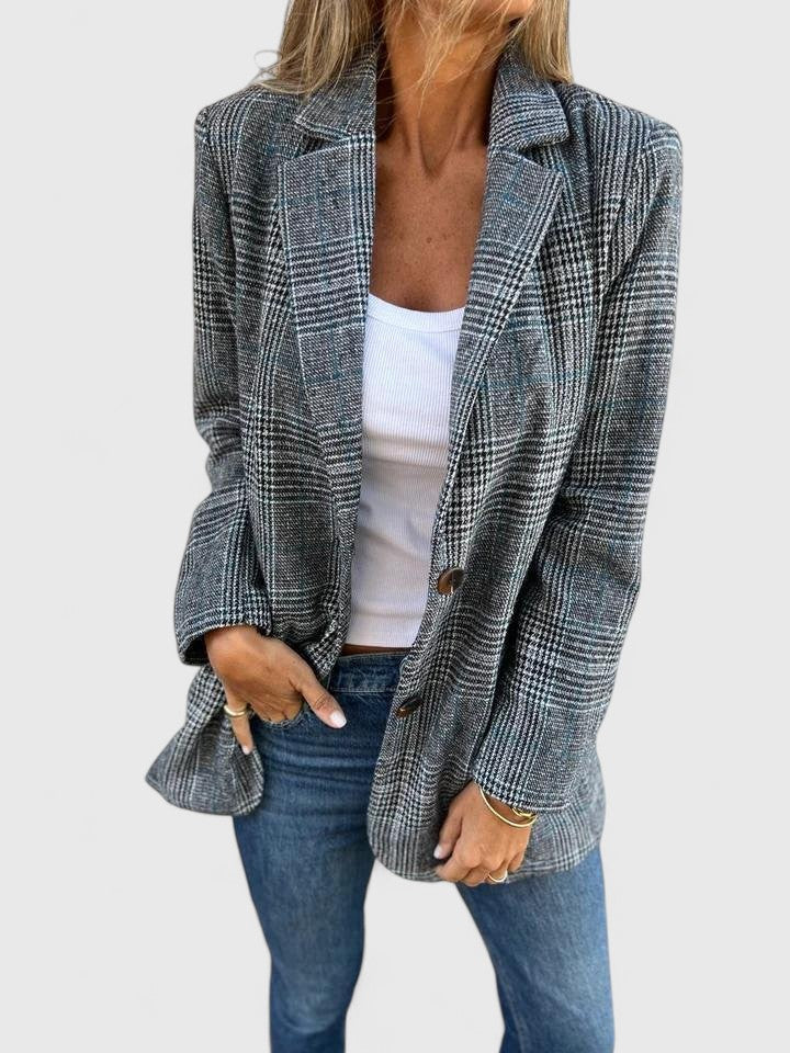 Isabelle Thornton | Grey Plaid Oversized Blazer