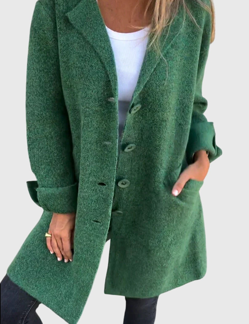 Camille Fontaine | Pink Button-Front Blazer Coat