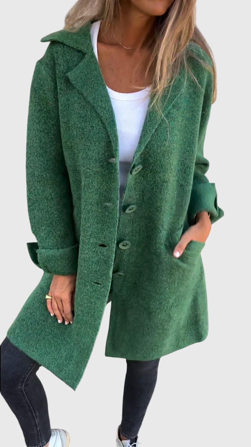 Camille Fontaine | Pink Button-Front Blazer Coat