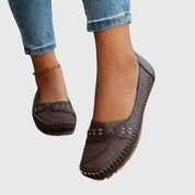 Marguerite Delvaux | Beige Orthopedic Slip-On Flats