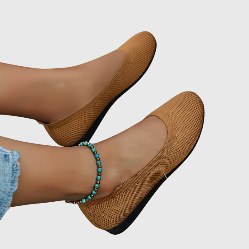 Viviane Lecourbet | Black Knit Ballet Flats with Anti-Slip Sole