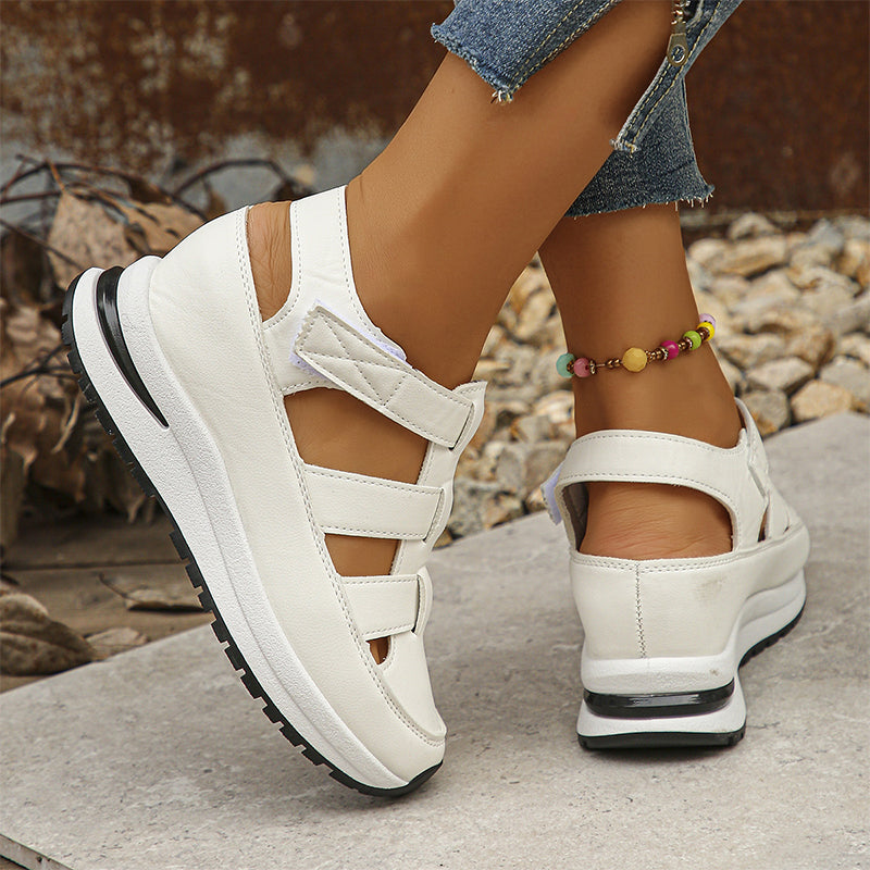 Giselle Ravencourt | Black Platform Gladiator Sandal Sneakers