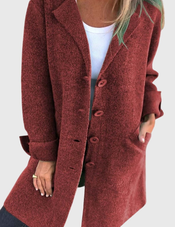 Camille Fontaine | Pink Button-Front Blazer Coat