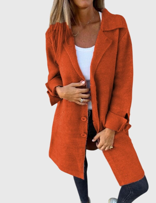 Camille Fontaine | Pink Button-Front Blazer Coat