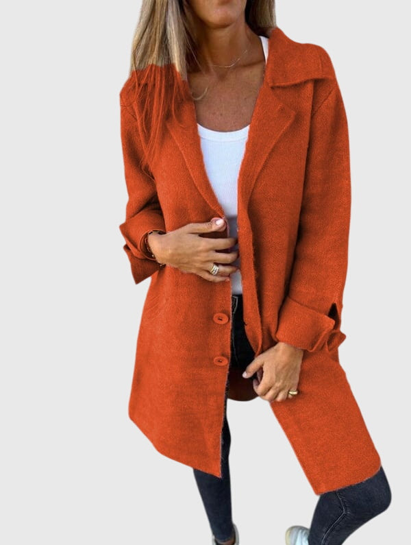 Camille Fontaine | Pink Button-Front Blazer Coat