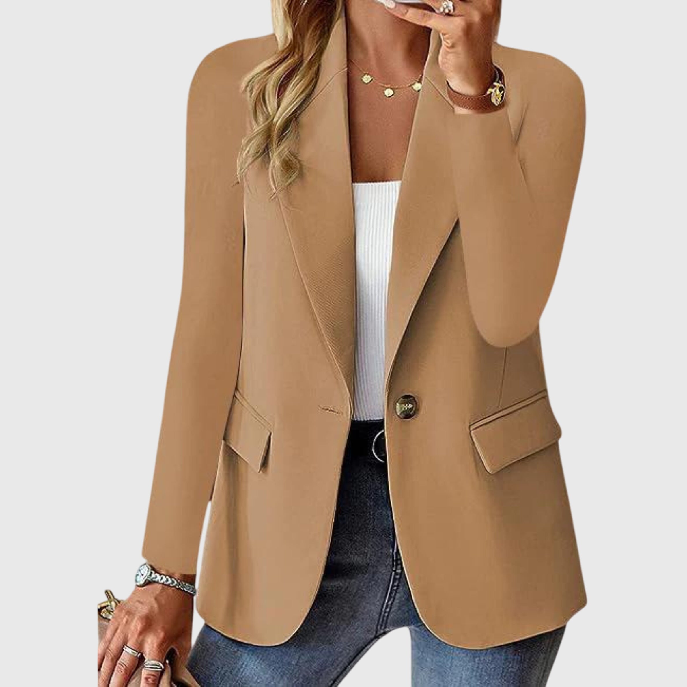 Cecilia Vanthorpe | Red Single-Button Blazer for Women