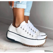 Rosalind Beaufort | Black Platform Lace-Up Sneakers for Women