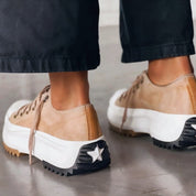 Rosalind Beaufort | Black Platform Lace-Up Sneakers for Women