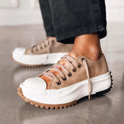 Rosalind Beaufort | Black Platform Lace-Up Sneakers for Women