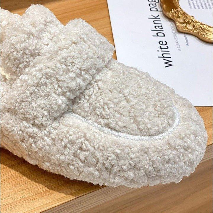 Elienne Voscraft | Plush Sherpa Moccasin Flats in Cream