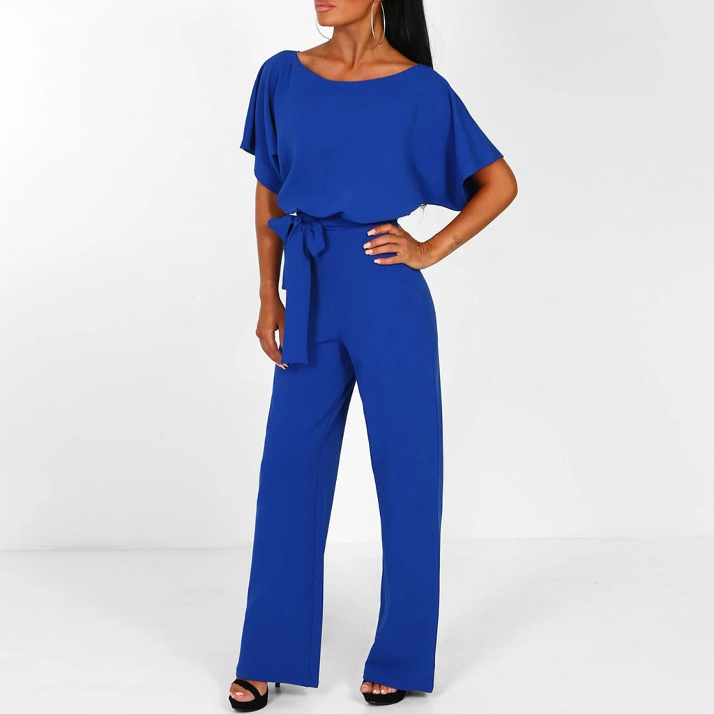 Eloise Vantremonde | Belted Wide-Leg Jumpsuit in Ivory