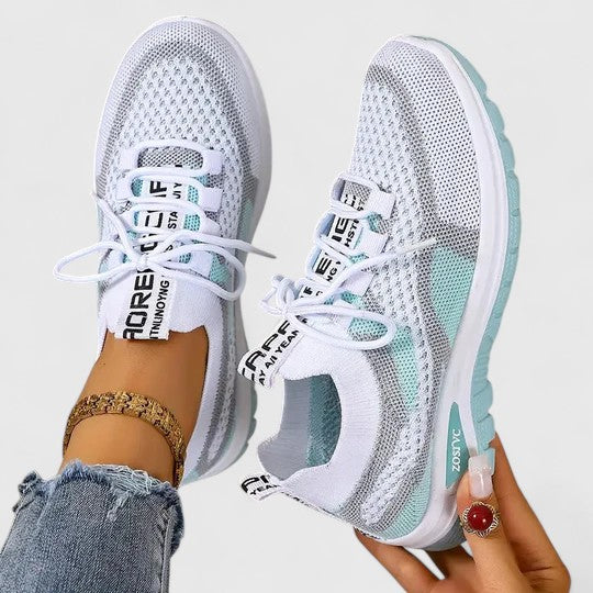 Adeline Beauchamp | Orthopedic Mesh Sneakers in Pink Beige
