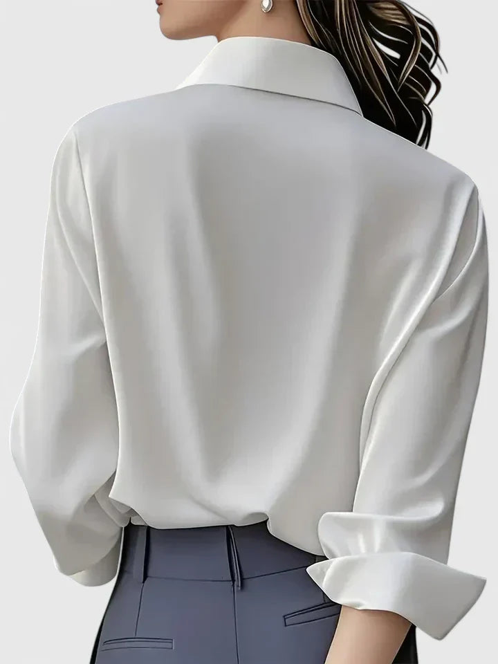 Rosalind Fairverne | White Long Sleeve Button-Down Shirt