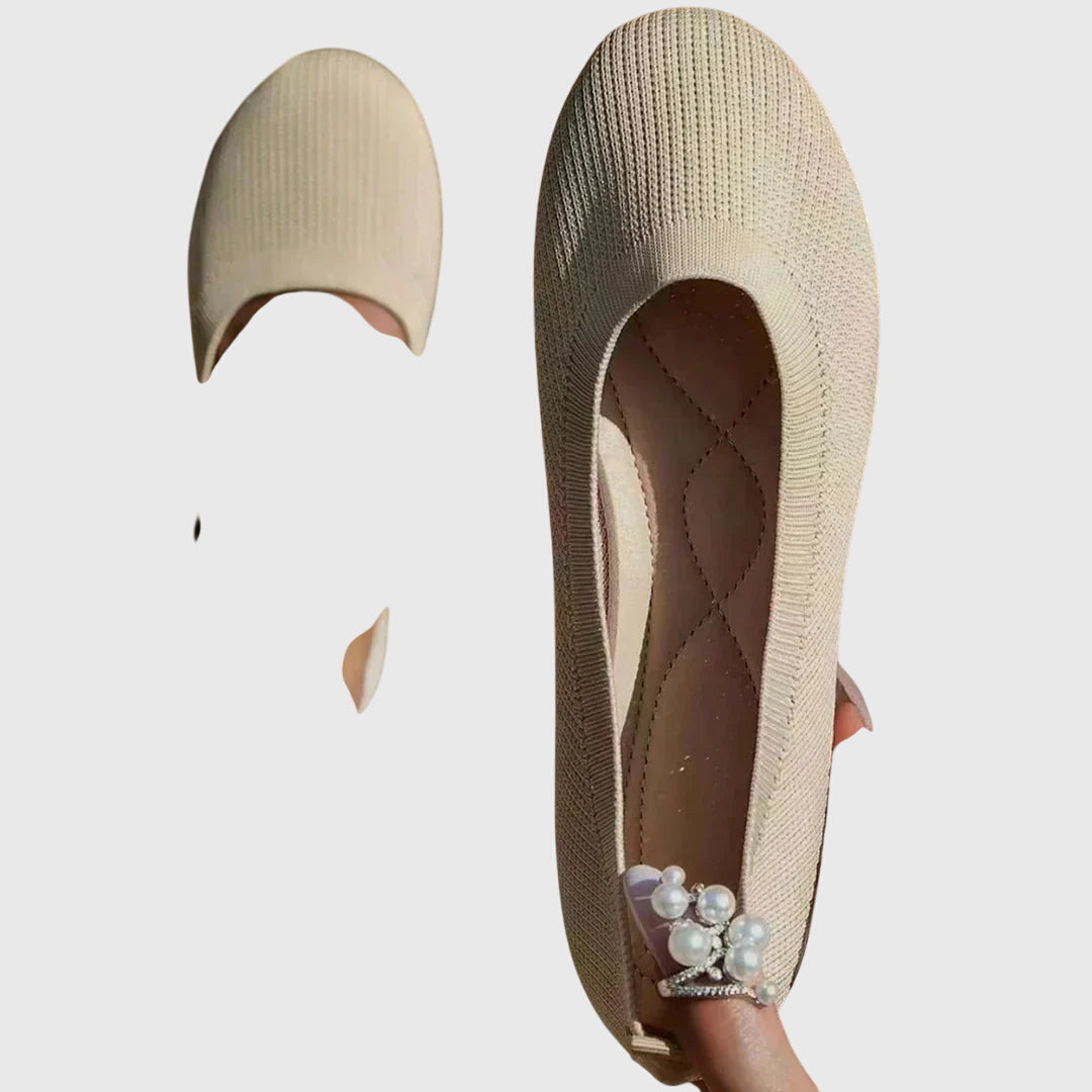 Viviane Lecourbet | Black Knit Ballet Flats with Anti-Slip Sole