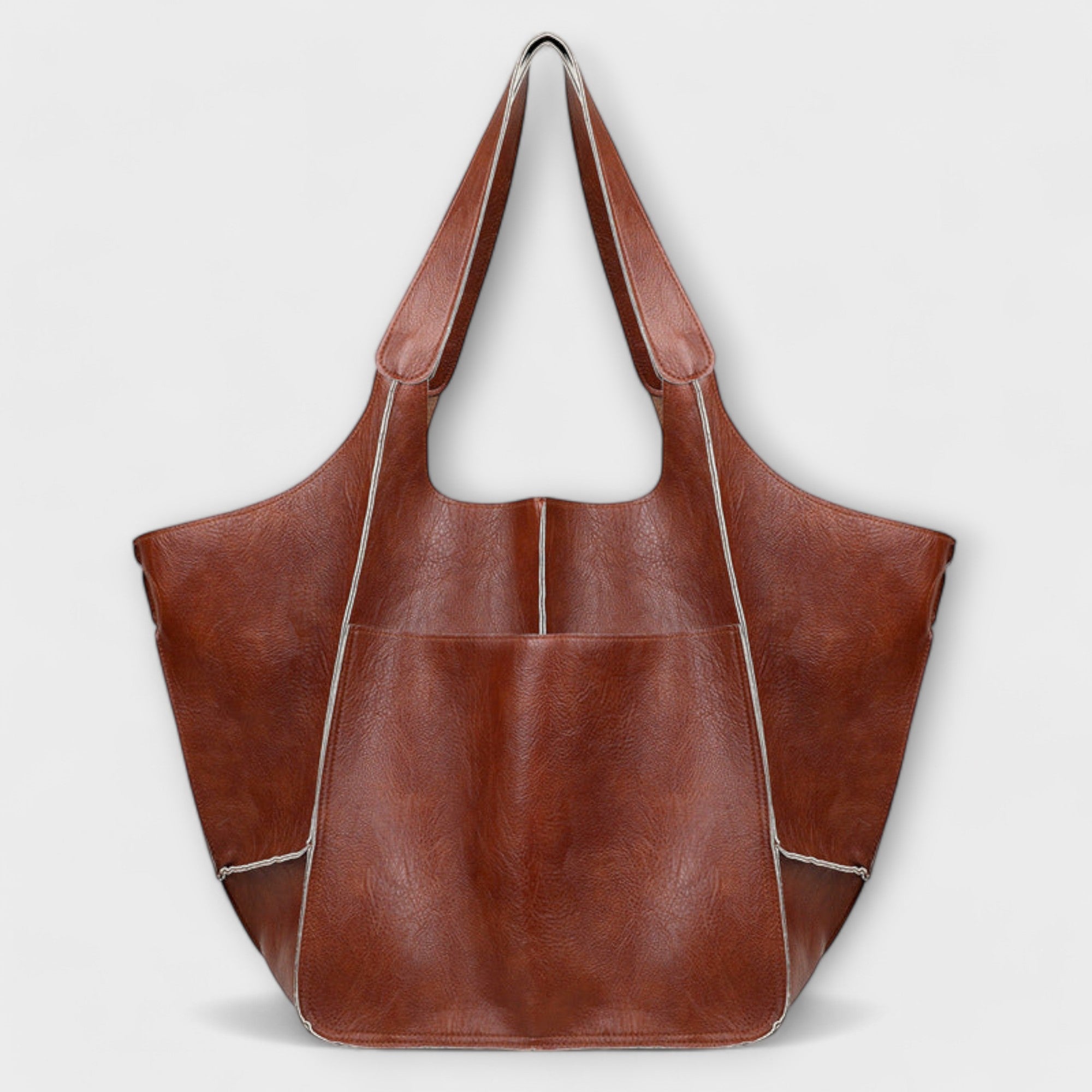 Cordelia Ashworth | Spacious Black Faux Leather Tote Bag