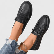 Emmeline Beaufort | White Lace-Up Orthopedic Sneakers