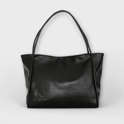 Eloise Marchetti | Black Faux Leather Oversized Tote Bag