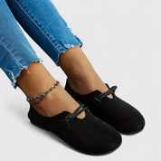 Odile Ravensworth | Beige Suede Rope-Detail Slip-On Flat Loafers