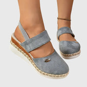 Marceline Fontverre | Beige Espadrille Wedge Orthopedic Sandals