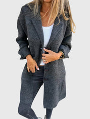 Camille Fontaine | Pink Button-Front Blazer Coat