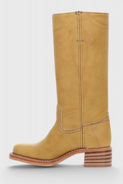 Beatrice Langford | Tan Leather Knee-High Western Boots