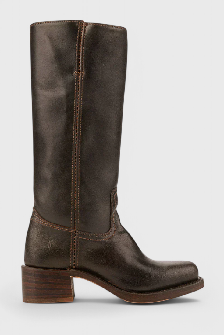Beatrice Langford | Tan Leather Knee-High Western Boots