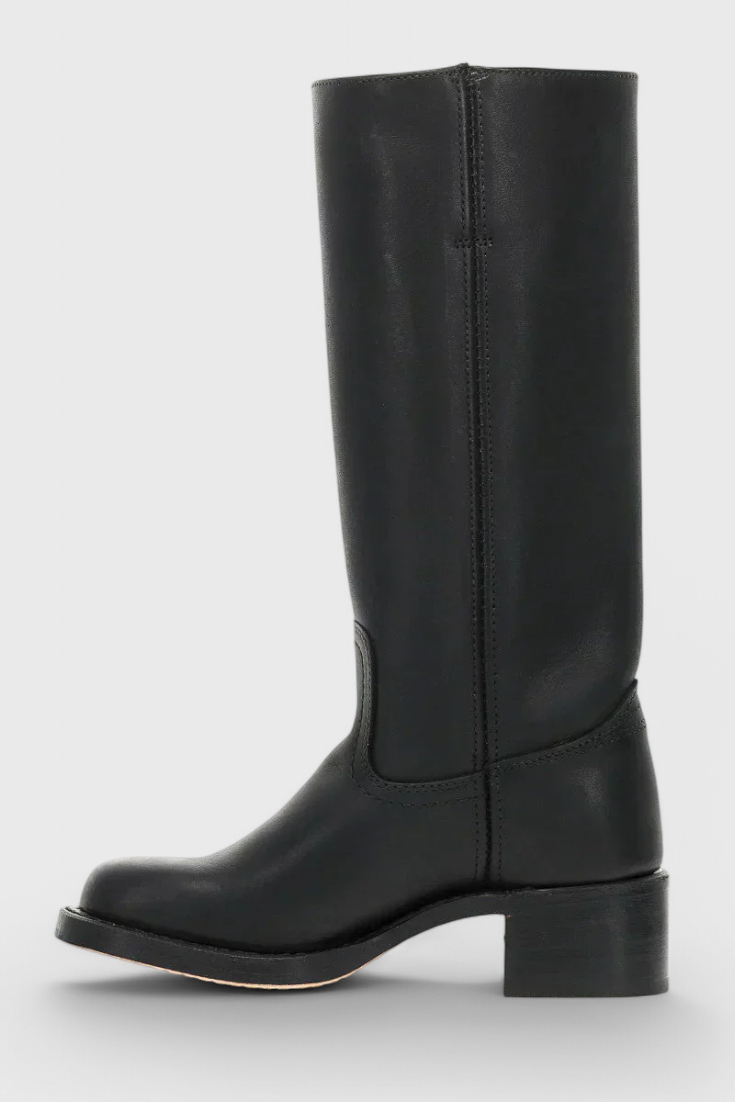 Beatrice Langford | Tan Leather Knee-High Western Boots